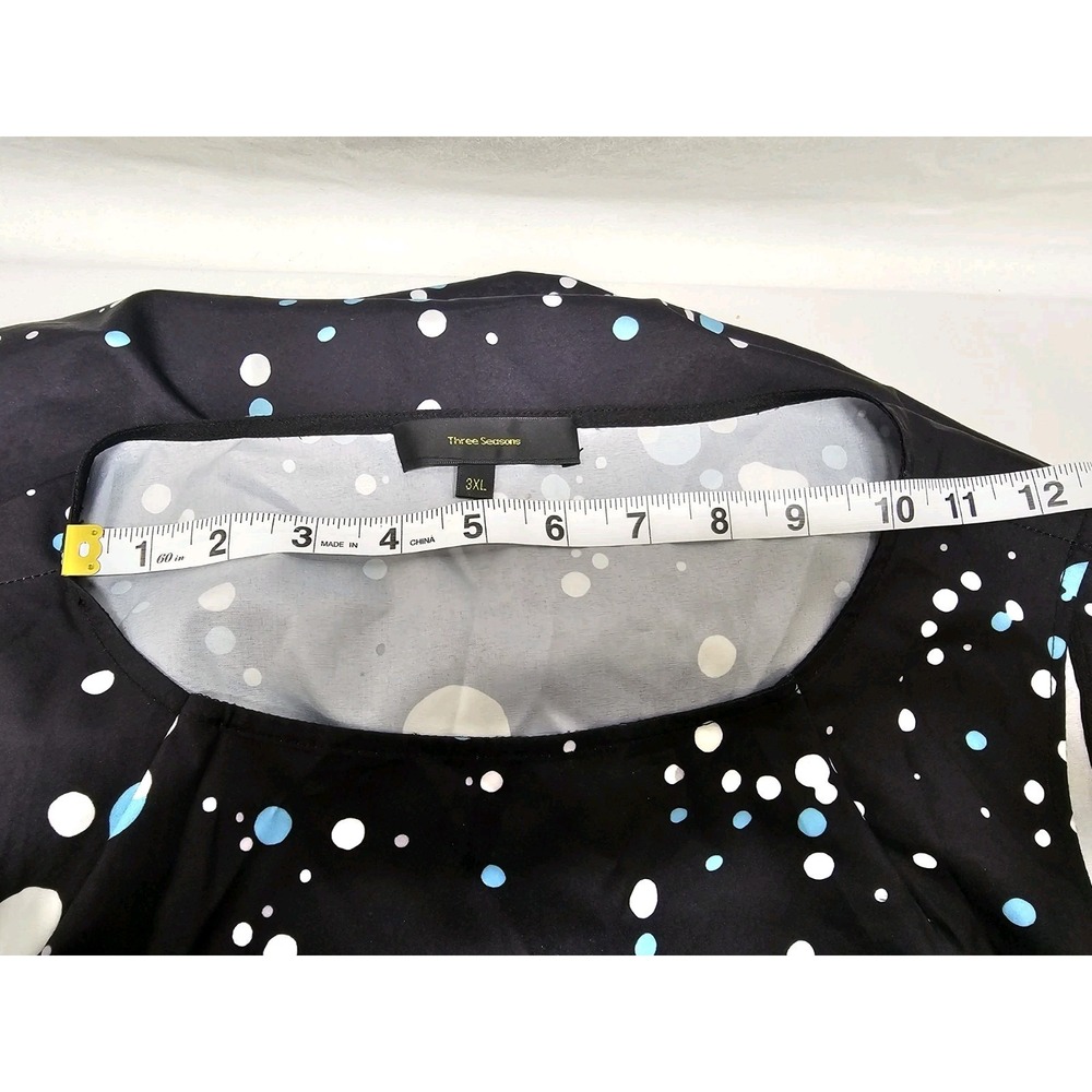 Vintage Three Seasons Black Maxi Dress With Splatter Print 3xl - Picture 5 of 5